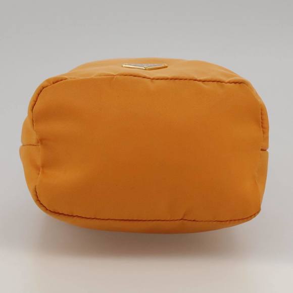 PRADA Purse Pouch Nylon Orange Gold Auth ki5232 - Picture 5 of 16